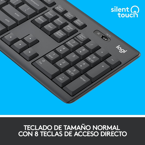 Imagen 7 de 10 de Kit de teclado y mouse inalámbrico Logitech MK295 Español Latinoamérica de color negro