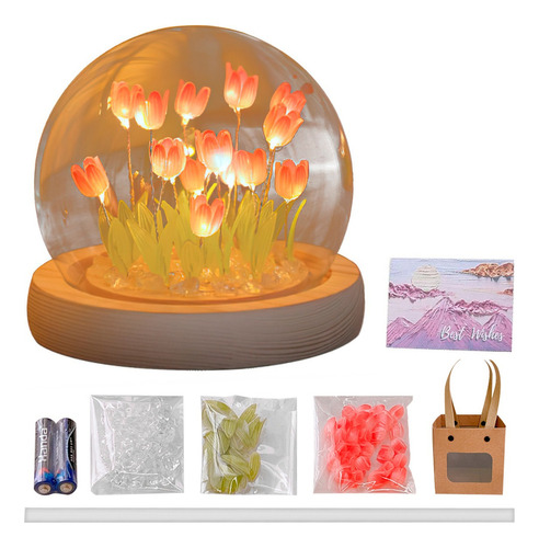 Regalo Muchacha Luz Noche Flor Del Tulipán Led Diy Romantica