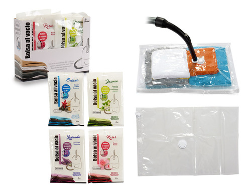 Bolsa De Vacío Para Guardar Ropa Con Fragancias 70x100cm.