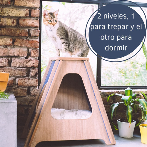 Imagen 3 de 10 de Rascador + Camita Para Gatos ¡diseño Exclusivo! - 56x60x31