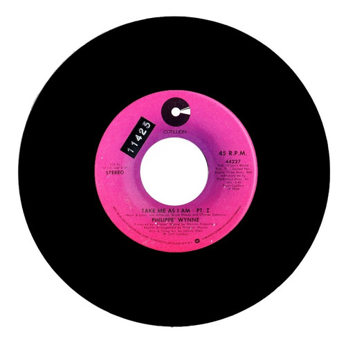 Philippe Wynne Take Me As I Am 1&2 Vinilo 45 Us Soul 1977