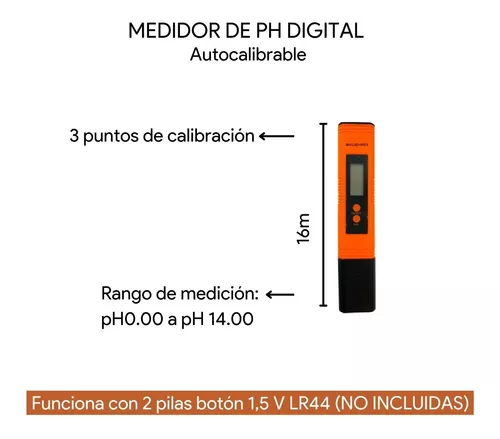 Medidor Ph Digital Phmetro Pehachimetro Autocalibre P/ Agua