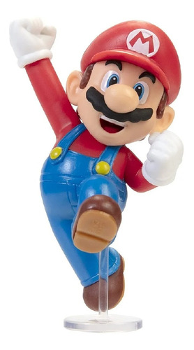 Brinquedo Colecionável Super Mario 6,3 Cm Jumping Mario 3001
