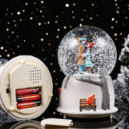 Bola De Cristal Musical En 3d Con Lámpara De 7 Colores Copo