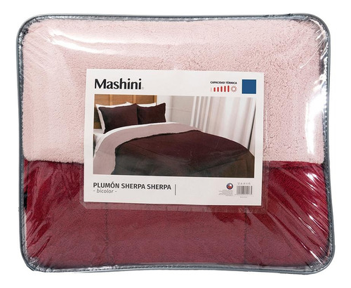 Plumon Sherpa -sherpa Mashini 2 Plaza Color Burdeo -rosa Diseño De La Tela Sherpa-sherpa