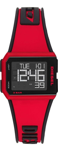 Diesel Reloj Digital De Acero Inoxidable Picado Y Silicona