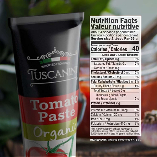 Tuscanini Pasta De Tomate Orgánica Premium En Un Tubo De 4.6