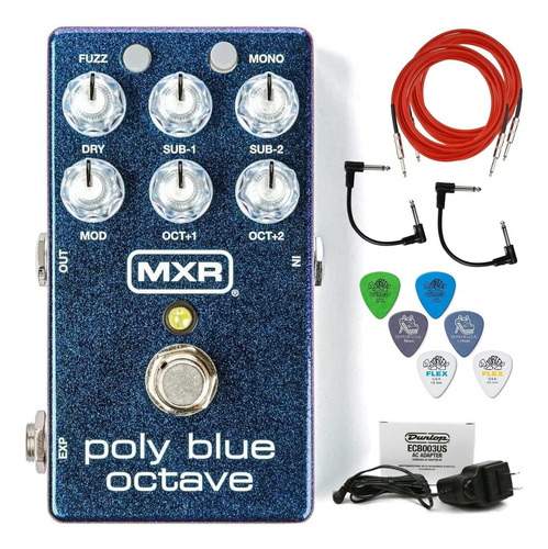 Bundle De Octava Poly Blue Blue Mxr Mxr M306 Con 2 Cables De
