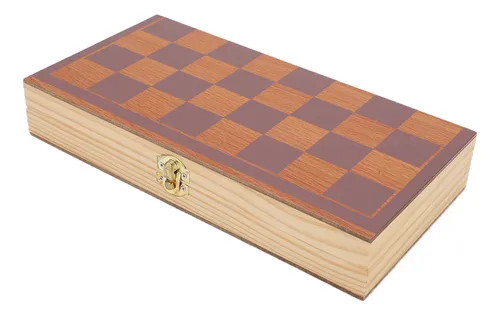 Icegrey Tablero de Ajedrez de Madera Plegable Juegos Tradicionales Almacenamiento Portátil Juego de Ajedrez Internacional para Niños y Adultos Escuela Viajes al Aire Libre 30x30cm
