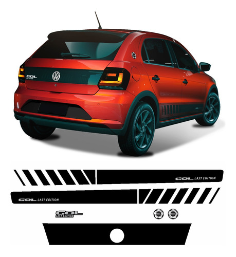 Kit Adesivo Faixa Lateral Traseira Vw Gol 2022 Last Edition