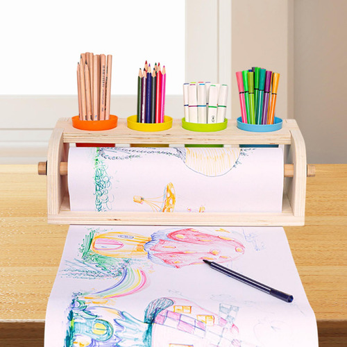 Niños Pintando Caballete Dibujo Papel Reutilizable Rollo De