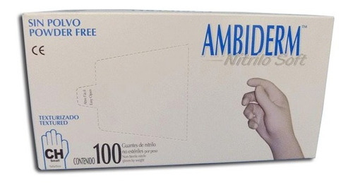 Guante Ambiderm Nitrilo Soft Azul Mediano 2 Cajas C/100pzas