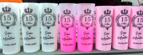 Vasos Degrade Rosa Con Transparente Personalizado !!!