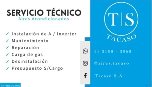 Instalacion/rep Aires Acond/split Y Heladeras Matriculado