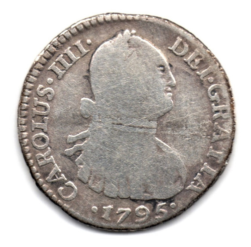 1 Real 1795 Nuevo Reino Carlos Cuarto Plata