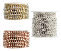 Comprar Rollo Strass De Vidrio Engarzado Continuo  Ss16 4mm X 9 Mts