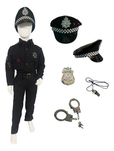 Disfraz Policia Kit Policia + Gorro Disfraz Infantil 