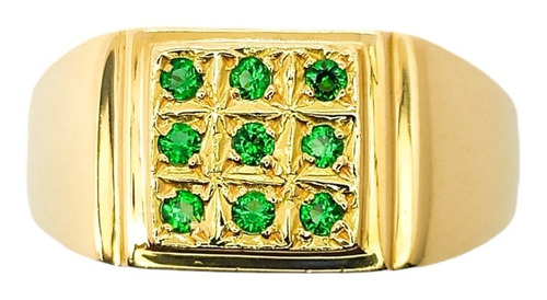 Anillo Cuadrado Oro Italiano 18k Ley 750