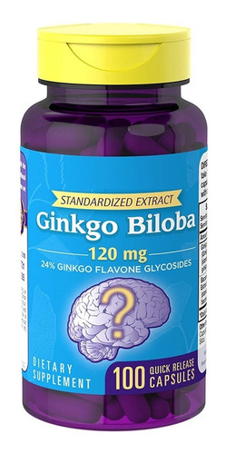 Ginkgo Biloba Estandarizado Con Bacopa 120mg 100 Caps Import