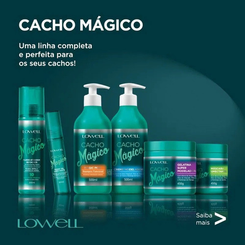 Kit Para Cabelos Cacheados Lowell Cacho Mágico 4 Itens 4040