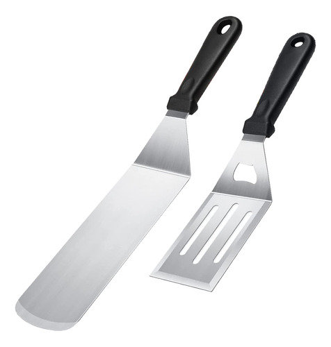 Iocbyhz Juego 2 Espatula Metal Raspador Plancha Cocina Para