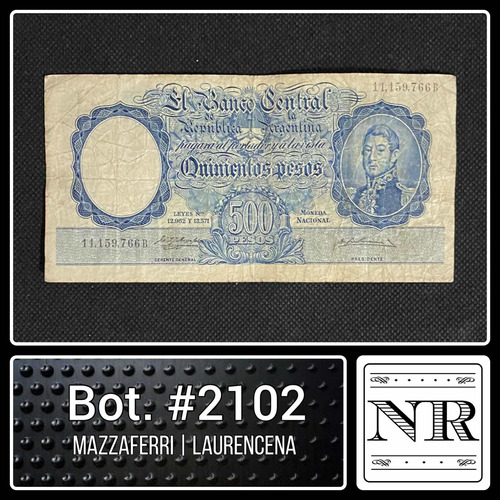 Argentina - 500 M$n - Bot. #2102 - San Martin Joven - M | L