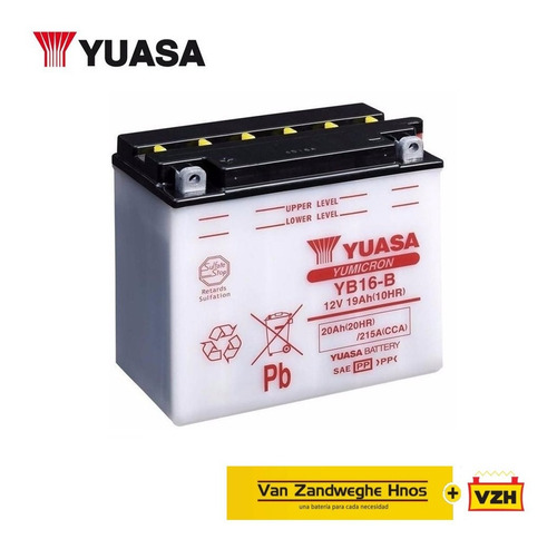 Imagen 1 de 1 de Bateria Yuasa Moto Yb16-b 12v 19ah  Vzh Srl