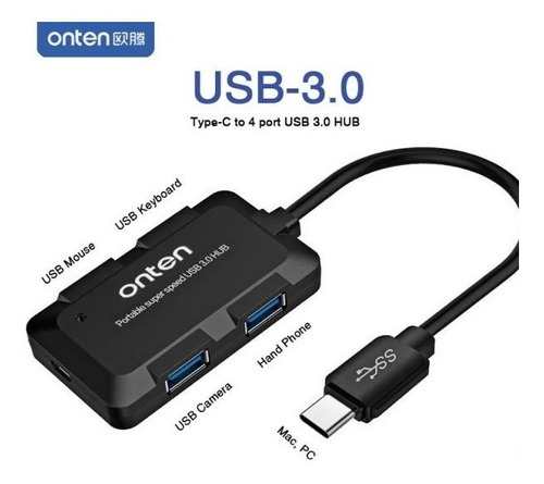 Hub Usb Tipo C Usb *4 3.0 Otn-u9102b