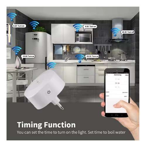 Enchufe / Timer Wifi Inteligente 16a Alexa Google Smartlife