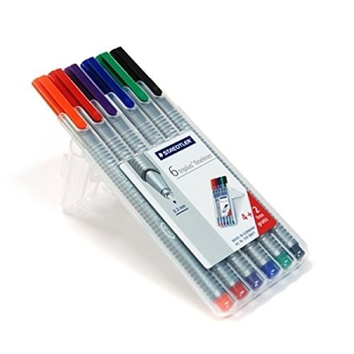 Staedtler Triplus Fineliner Bolígrafos 6 Colores En Estuche,