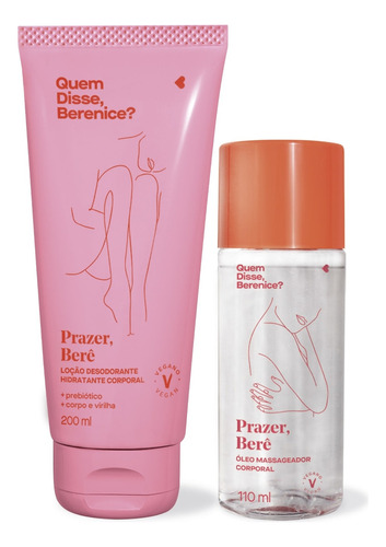  Kit Prazer Berê Loção Corporal 200ml+ Óleo Massageador 110ml