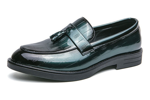 Mocasines Negros De Charol Para Hombre, Zapatos Informales