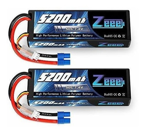 2 Baterias Lipo 7.4v 5200mah 50c 2s Ec3 Plug Zeee