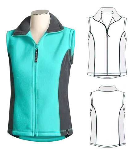 ( Moldes De Ropa)  Campera Chaleco Mujer 0906