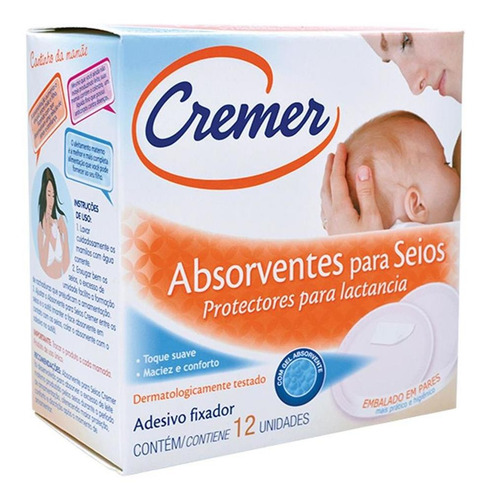 Imagem 1 de 5 de Absorventes Para Seios 12 Unidades Cremer