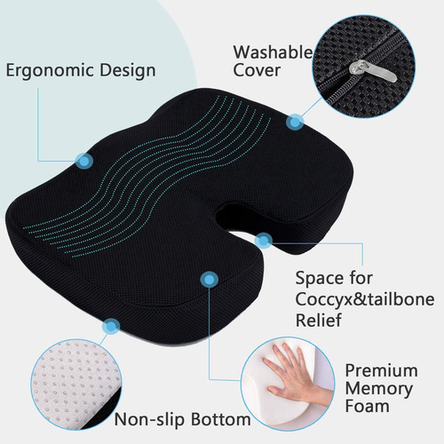 Cojines De Asiento Qutool, Espuma Viscoelástica, Ergonómicos