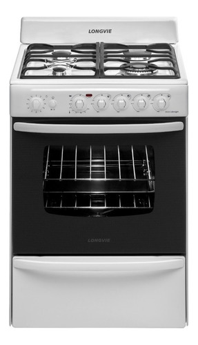 Imagen 2 de 10 de Cocina A Gas Longvie 19601b 60cm Blanco Encendido Una Mano