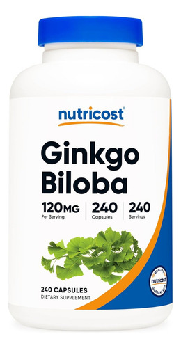 Ginkgo Biloba | 120 Mg 240 Cápsulas | Nutricost | Cognicion Sabor Sin Sabor