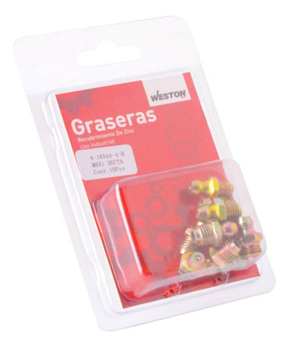 Grasera M8 X 1 Recta Blister De 10 Piezas