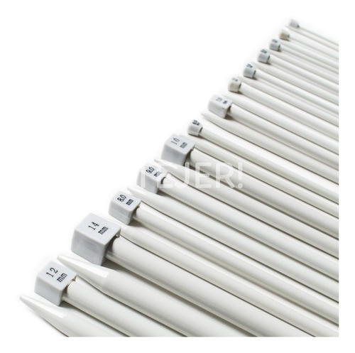 Imagen 3 de 7 de Set Agujas Tricot De Aluminio Marca Silver Por 13 Unidades