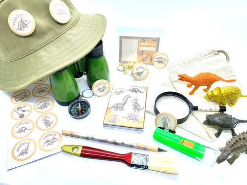 Super Kit Dinossauros Paleontólogo Ecobag 23 Itens 