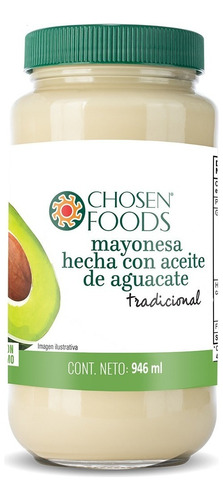 Mayonesa De Aguacate Sin Gluten Chosen Foods 946 Ml