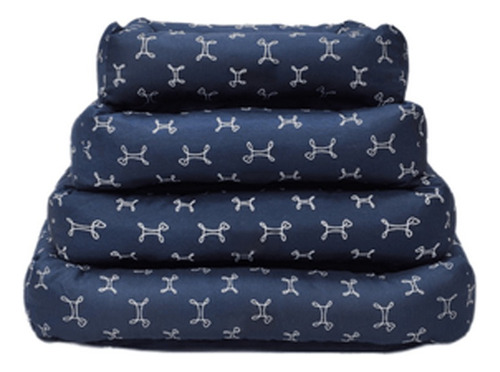Cama Retangular Carmel Fabrica Pet Azul G