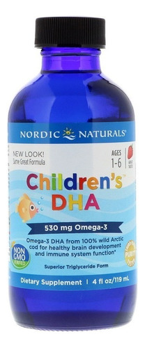 Ômega 3 Infantil (childrens Dha Nordics Naturals) 119ml Sabor Morango