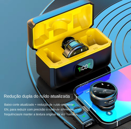 Microfone Lapela J6 Redondinho Sem Fio Tipo C E Lightning