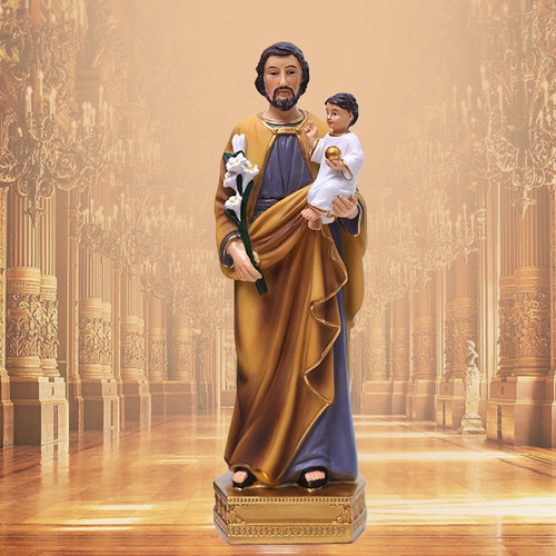 Mc Estatua Religiosa Resina San José Con Niño, Figura