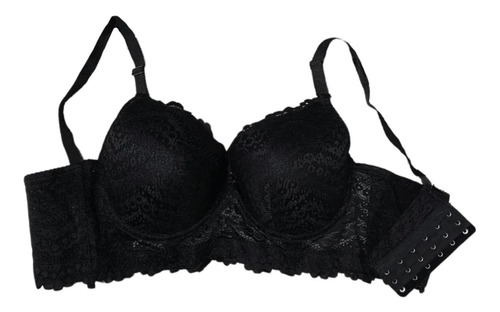 Brasier Tipo Bustier 6 Ganchos/tallas Extras, 022 (negro)