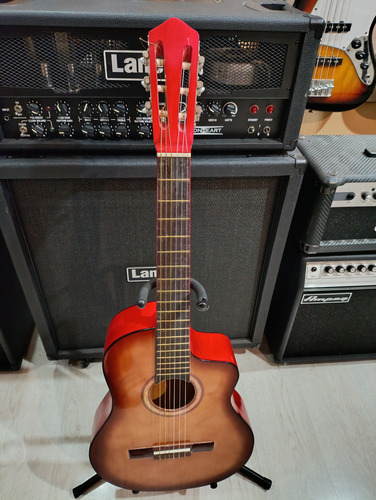 Guitarra Criolla Morison Con Corte Y Funda Okm Marrón Claro (Usado)