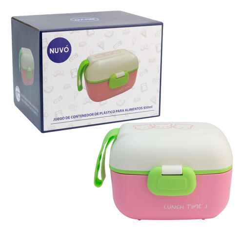 Contenedor Lunch Box Hermético Tapa Divisiones 5 Pzas 450 Ml