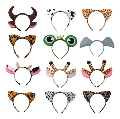 Zoo Animals Ears Headband(12 Pieces), Animal Jungle Saf...